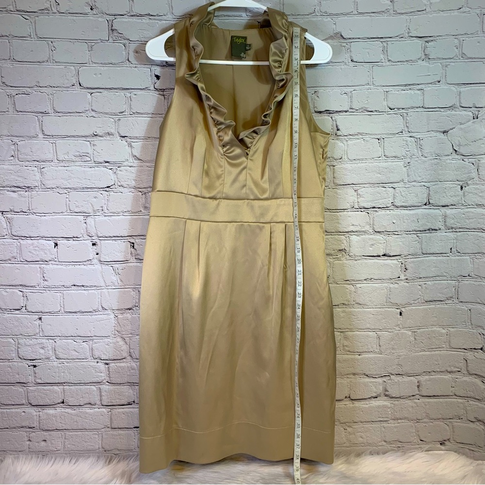 Taylor Gold Shimmer Cocktail Dress - Picture 7 of 10